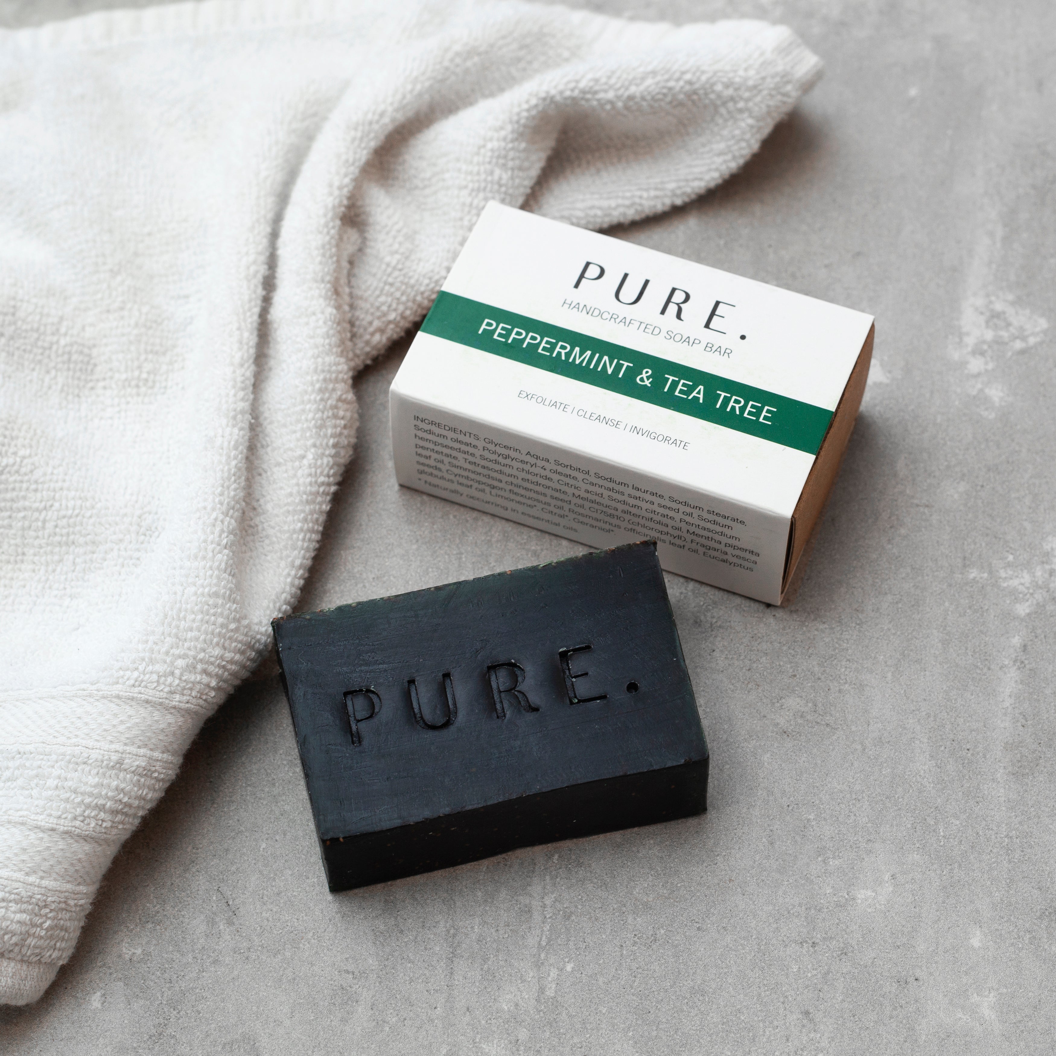 Pure. Green. Peppermint and Tea Tree Bar