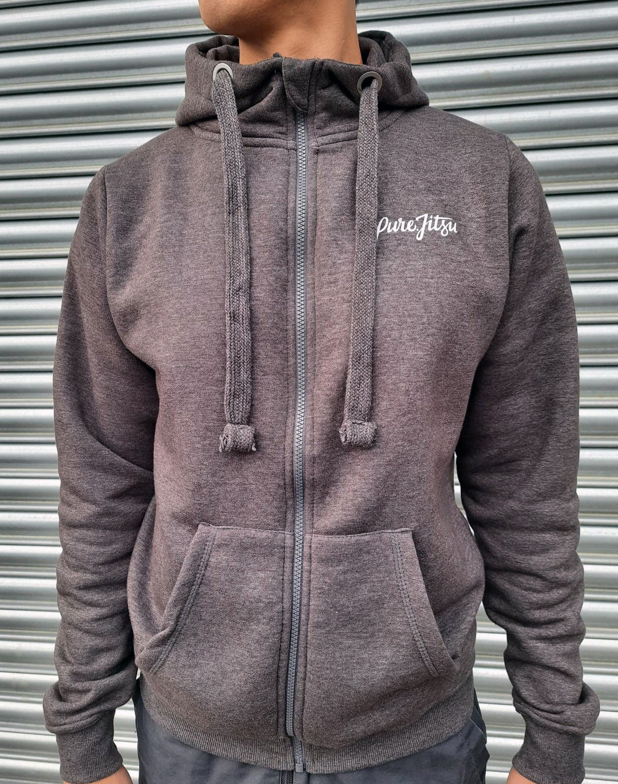 Pure.jitsu zipped hoodie - Charcoal