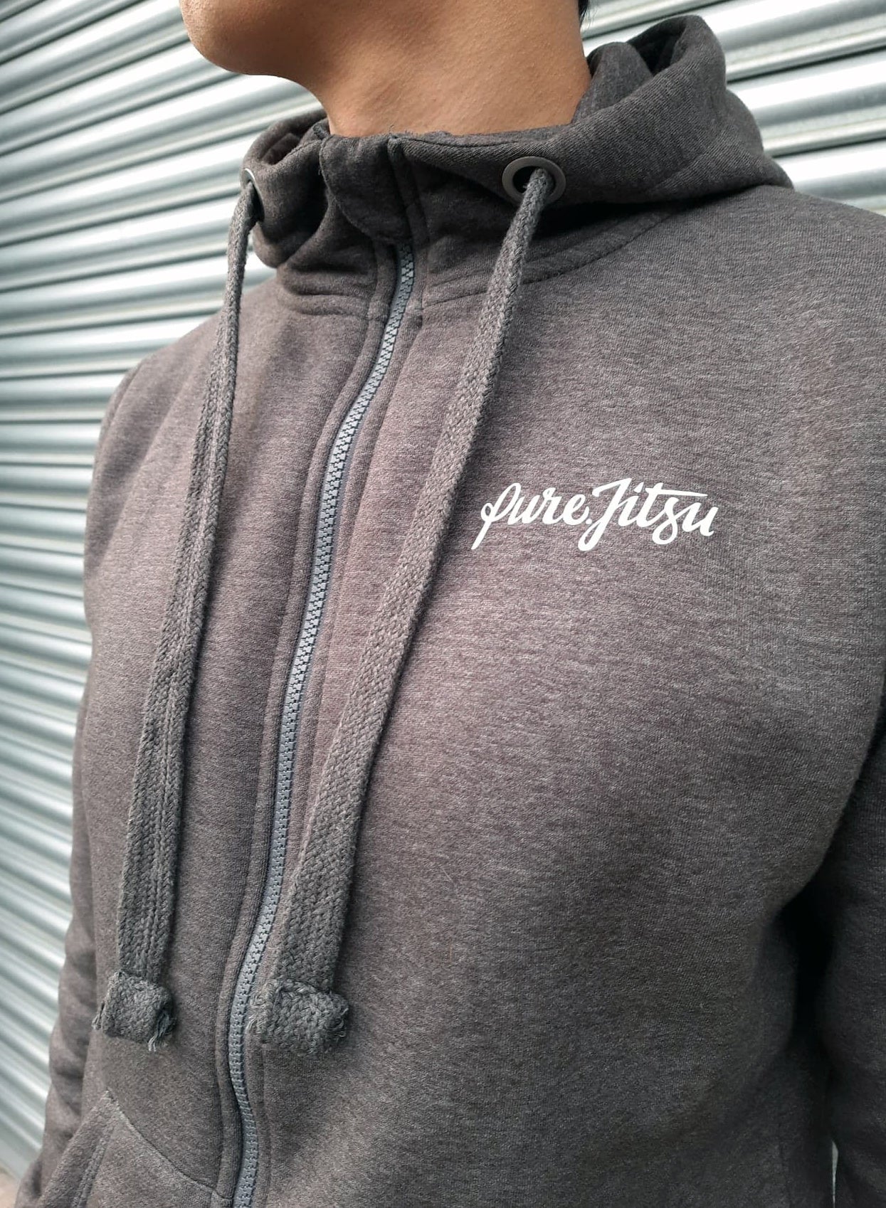 Pure.jitsu zipped hoodie - Charcoal
